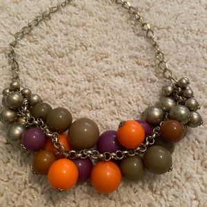 Costume Necklace with Clustered Baubles